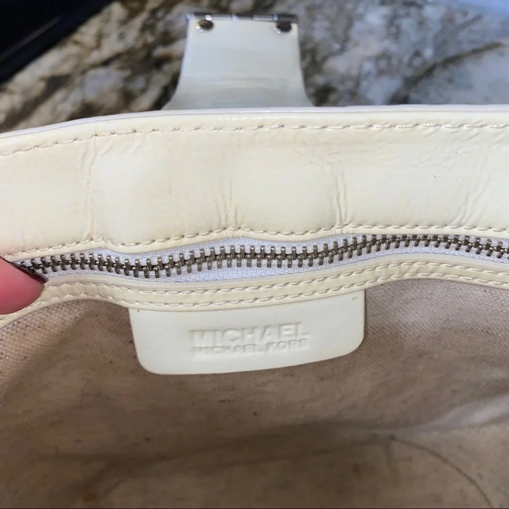 Michael Kors Leather And Straw Basket Weave Bag